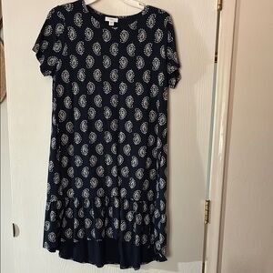J. Jill White and Navy High-Low Dress, medium